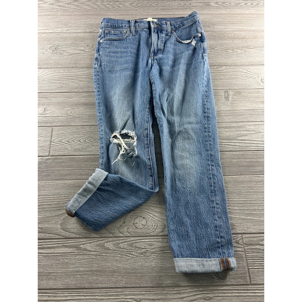 Madewell Womens The Mid Rise Perfect Vintage Jeans Blue Straight Leg Size 26